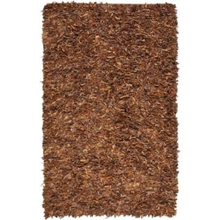 Safavieh 6 ft. Square Shag and Flokati Leather Saddle Hand Knotted Rug LSG511B-6SQ